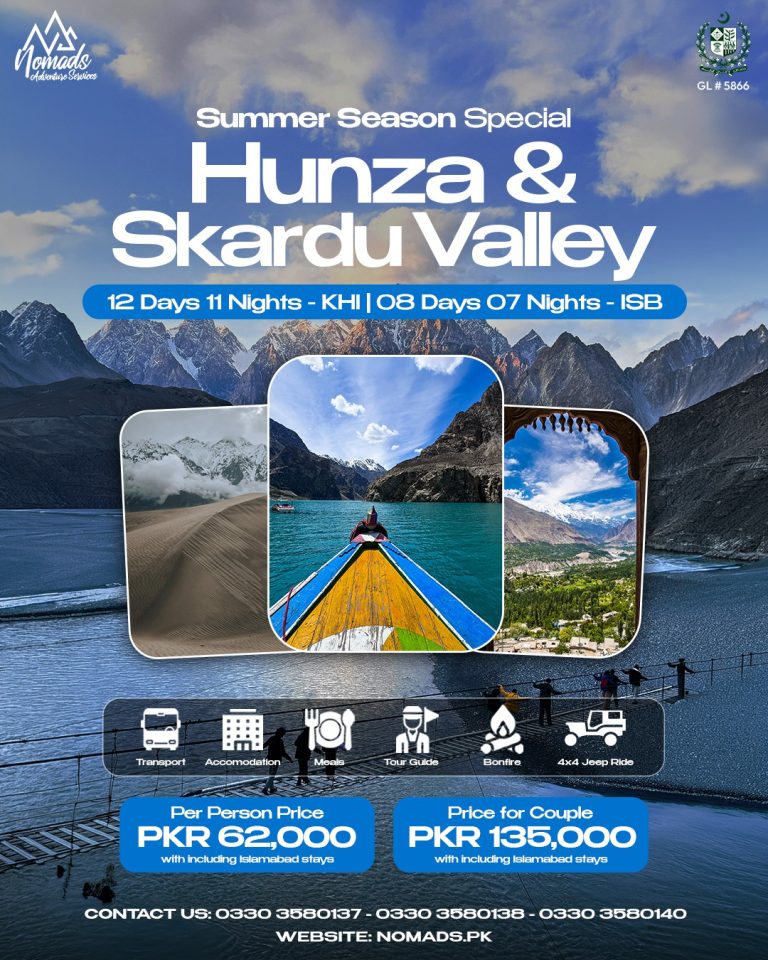 HUNZA & SKARDU Blossom Group Tour – 12 Days 11 Nights KHI – 08 Days 07 Nights ISB