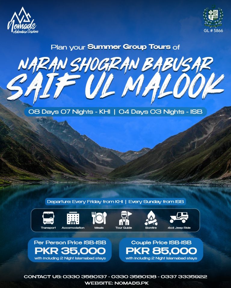 Naran Shogran Babusar Saif Ul Malook – KHI 8 Days 7 Nights – ISB 4 Days 3 Nights