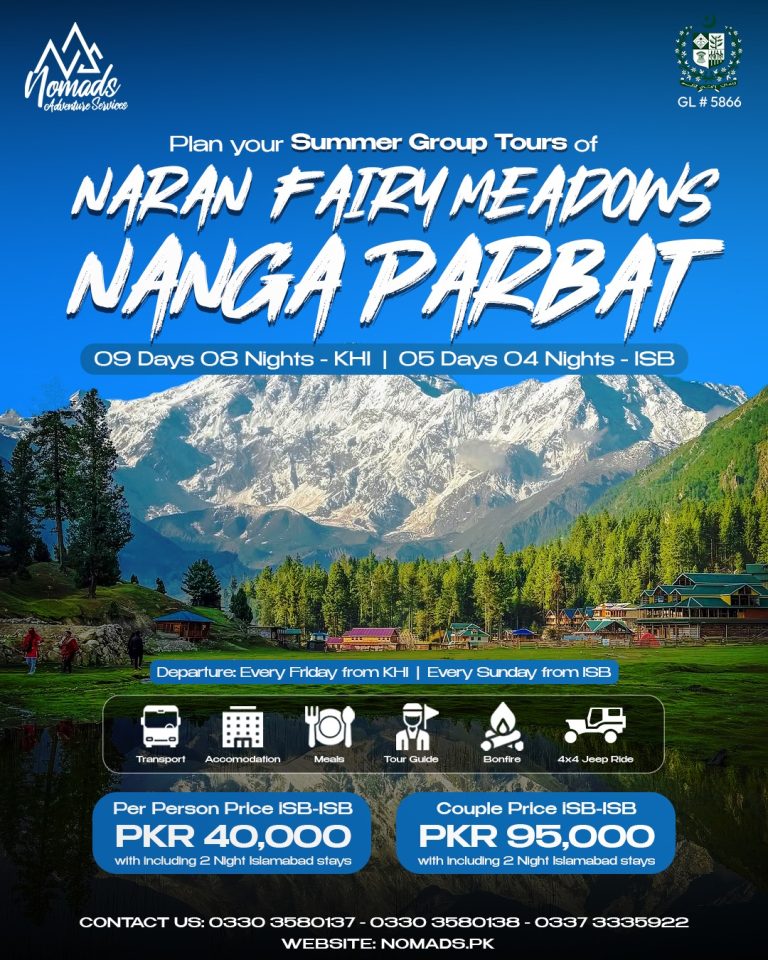 Naran Fairy Meadows Nanga Parbat – KHI 9 Days 8 Nights – ISB 5 Days 4 Nights